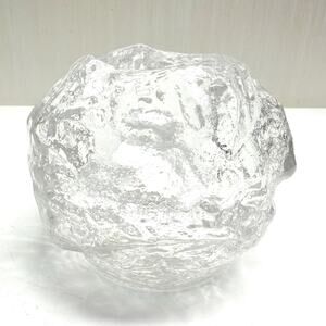 Vintage Kosta Boda Snowball Votive Candle Holder Textured Clear Glass